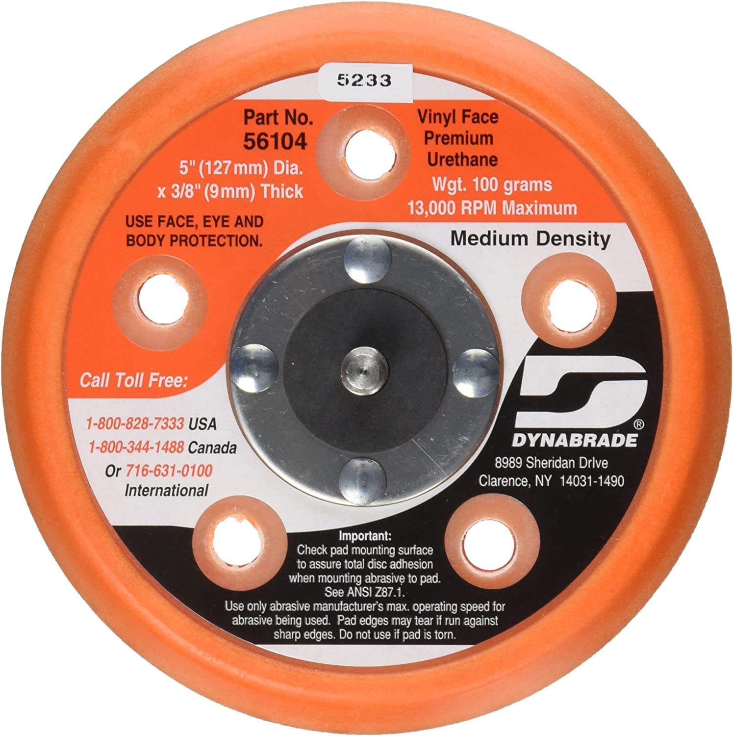 Dynabrade Disc Pad 5 Vynil 56104 (bolong) 